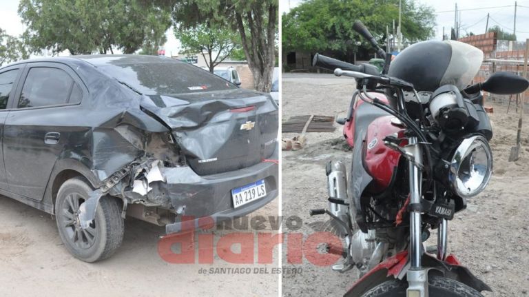 Motociclista Choc Desde Atr S A Un Auto Y Fue Hospitalizado Con